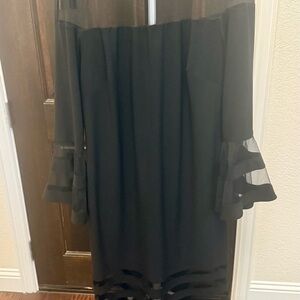 Elegant Black Sheer Sleeve Dress